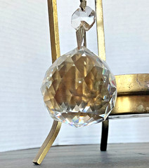 Glass Hanging Prism Ornament W/4 Smaller Prisms, Beautiful Sparkles!