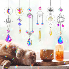 Sun Catchers 6Pieces Colorful Crystals Suncatcher with Chain Pendant Ornaments H
