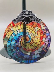 Rainbow Spiral Suncatcher Window Hanging Stained Glass Style Ornament