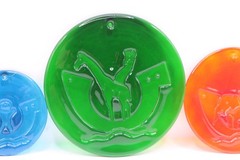 Set Of 3 VTG Holmegaard Michael Bang ~ Noah’s Ark Suncatchers ~ Studio Art Glass