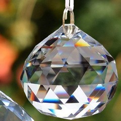 50mm Clear Crystal Prisms Feng Shui Suncatcher Decorating Hanging Faceted Pri…