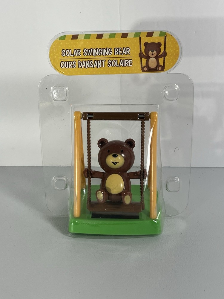 Solar Power Bear Ornament Swinging Animated Bobble Dancer Toy Decor New
