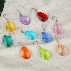 38mm Crystal Suncatcher Prism, 10pcs Multicolor Teardrop Crystals Chandeliers…