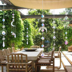 6Pieces Crystal Suncatchers for Window Hanging Sun Catcher with Chain Rainbow Ma