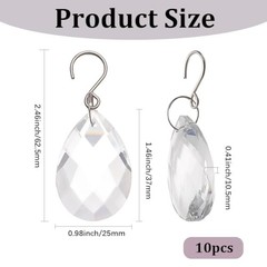 1 Box 10Pcs 38mm Crystal Sun Catcher Prisms Chandelier Crystals Replacement