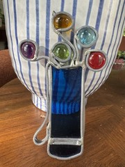 Vintage Stained Glass Suncatcher Lot Of 7