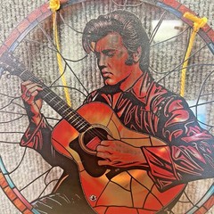ELVIS Stained Glass Panel Effect Suncatcher Home Window Decor