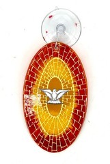 Vintage Stained Glass Sun Catcher Holy Spirit Dove Cathedral Style Rome