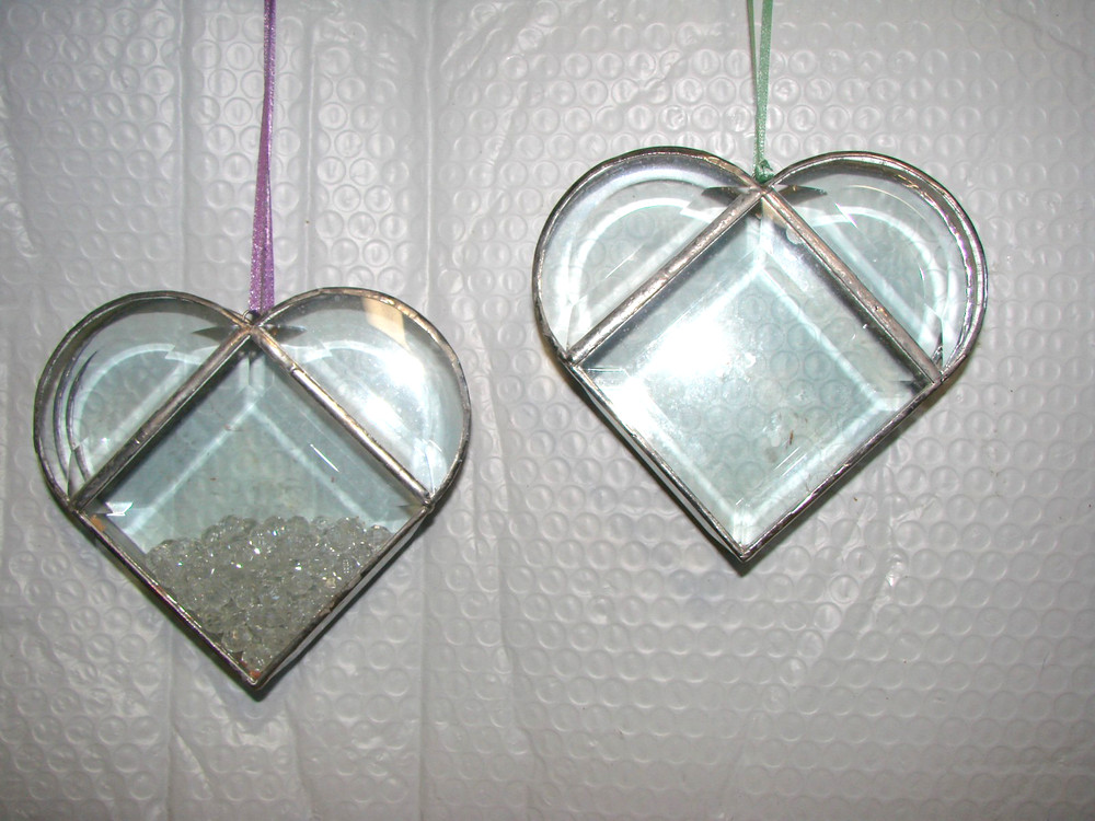 3-D Fillable Bevel Clear Stained-Glass Heart