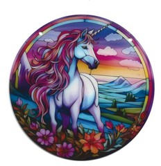 Mythical & Fantasy Unicorn Suncatcher – Stained Acrylic Window Hanging & Chain
