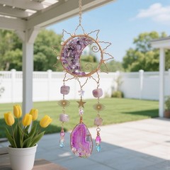Amethyst Crystal Suncatchers for Windows Hanging Decor Rainbow Sun Catcher fo…