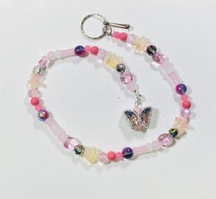 Suncatcher one of a kind glass crystal and glass bead/fancy butterfly pend 19in