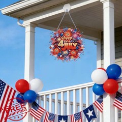 TSRUVYL 4th July Fireworks Diamond Suncatcher
