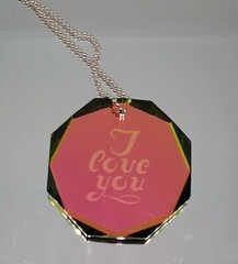 Swarovski Crystal Vitrail Medium 44mm 6402/2 Pendant/ Suncatcher w/ I LOVE YOU