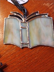 NEW! Stained Glass Suncatcher Open Book Handmade Sky Mountain Maker Asheville NC