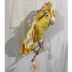 Angelitos Stuffed Hanging white yellow Cockatoo Vintage 1983 Made in El Salvador