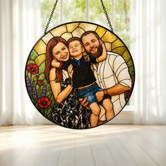Custom Family Photo Sun Catcher Personalized Gift for Mom Wife Parents