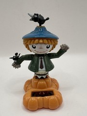 Halloween Fall Decor Solar Dancer Scarecrow W/Green Jacket Hat Crows & Tie 2015