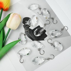 10 Pcs Clear Crystal Sun Catcher Teardrop Prisms 38Mm Hanging Pendants Clear New