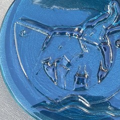 Holmegaard Michael Bang 4½” Round Blue Noah’s Ark Elephants Suncatcher