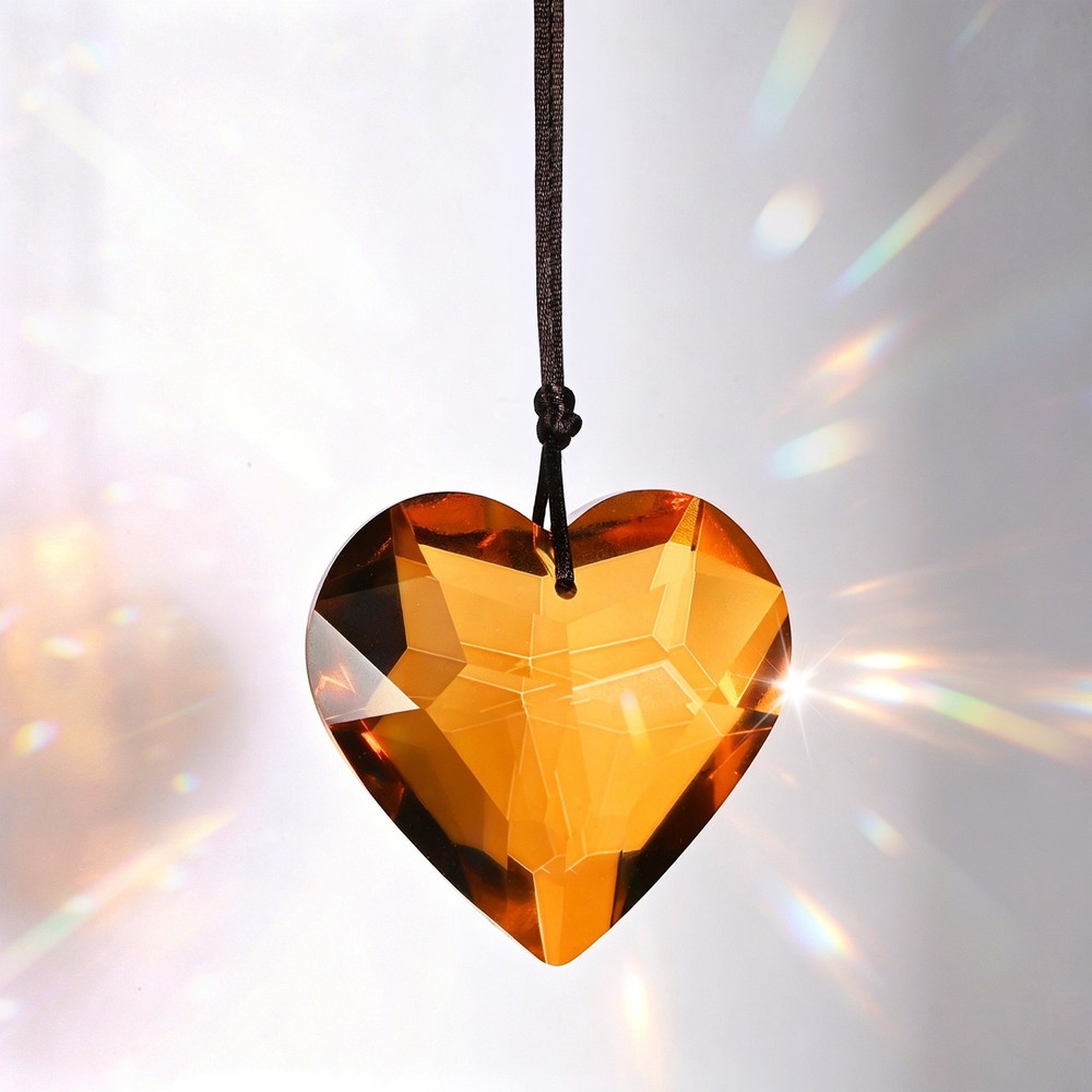 1-Pack Colorful Garden Suncatchers, Hanging Crystals for Windows [Amber]