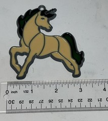 Vintage 2 Unicorn Sun Catcher Stained Glass Style Window Approx 3″