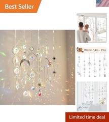 6Pieces Crystal Suncatchers for Window Hanging Sun Catcher with Chain Rainbow…