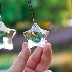 Crystal Star Prisms Suncatcher Set 2pcs K9 Glass Light Reflection Home Decor New