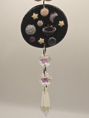 Handmade Clay Suncatcher Moon Stars Planets