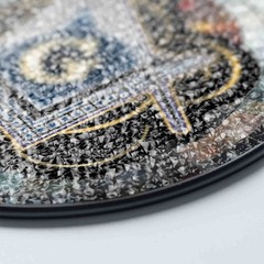 Masonic Symbol Mosaic Stone, Silver Stained Glass Suncatcher, Lodge Gift