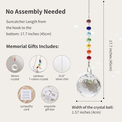 Sympathy Gifts for Loss of Loved One, Crystal Sun Catcher Rainbow Maker, Uniq…