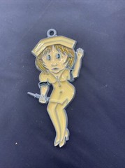 Sexy Nurse With Needle Syringe Stained Glass Style Sun Catcher Ornament RN LPN