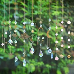 Colorful Crystal Sun Catchers – 10 Piece Hanging Prism Ornaments for Windows, Ga
