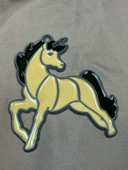 Unicorn Sun Catcher Stained Glass Style 3 3/4” X 3 1/4″ Vintage