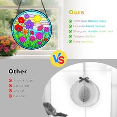 Colorful Wildflower Stained Glass Suncatcher for Indoor and Outdoor Decor