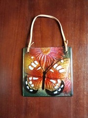 Handpainted Butterfly & Flower Suncatcher, 4.5″ Glass, Colorful Fairy Core