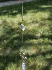 Paw Print Pet Memorial Suncatcher Heart Crystals Prisms Hanging Garden Decor