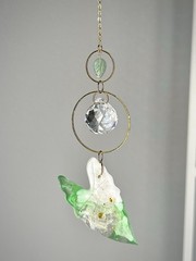 New Alocasia Leaf Sun Catcher: Tropical Theme House Plant Decor, Window Ornament