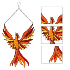 Phoenix Suncatcher Stained Window Hanging Ornament Acrylic Window Panel MG