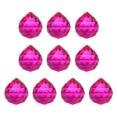 10 Pack 18mm / 0.71Inch Crystal Ball Prisms, Rose Red