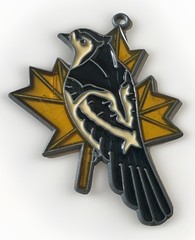 Blue Jay & Maple Leaf Suncatcher Stained Glass Window Decoration