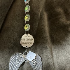 Friendships Endure Memorial Suncatcher Ghost Friends Angel Wings Crystal Metal