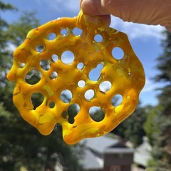 Fused Glass Handmade Round Brilliant Yellow Sun Catcher Signed By Artist
