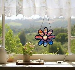 Colorful Sun Catcher-Hang On Your Window-Beautiful, Unique Window Art – Daisy