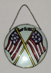 God Bless America Handmade Suncatcher 4.75″ Diameter