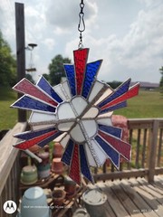 Stained Glass Red White And Blue Spinner