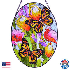 Newyihan Large Butterfly Stained Glass Suncatchers – 13.5/35Cm Window Hanging