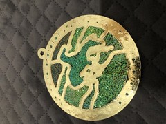 Cowboy Saddle Bronco Stained Glass Window Circle Ornament Hanger Horse Rodeo C2