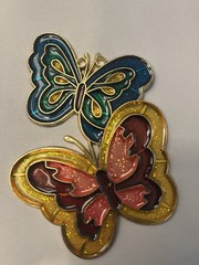 Two Joined Butterfly Sun Catcher Summer Garden Patio Decor Beauty