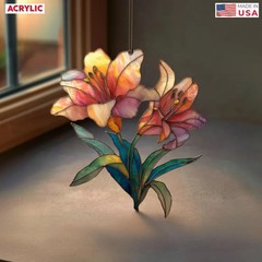 Custom Lily Flower Suncatcher Acrylic Window Decor